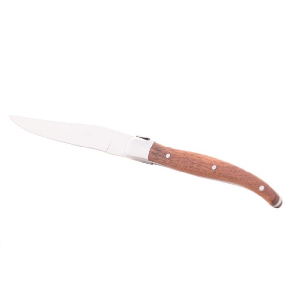 Conjunto de 4 Facas para Mesa com Cabo de Madeira e Aço Inox Laguiole By Wolff 22,5cm - Wolff