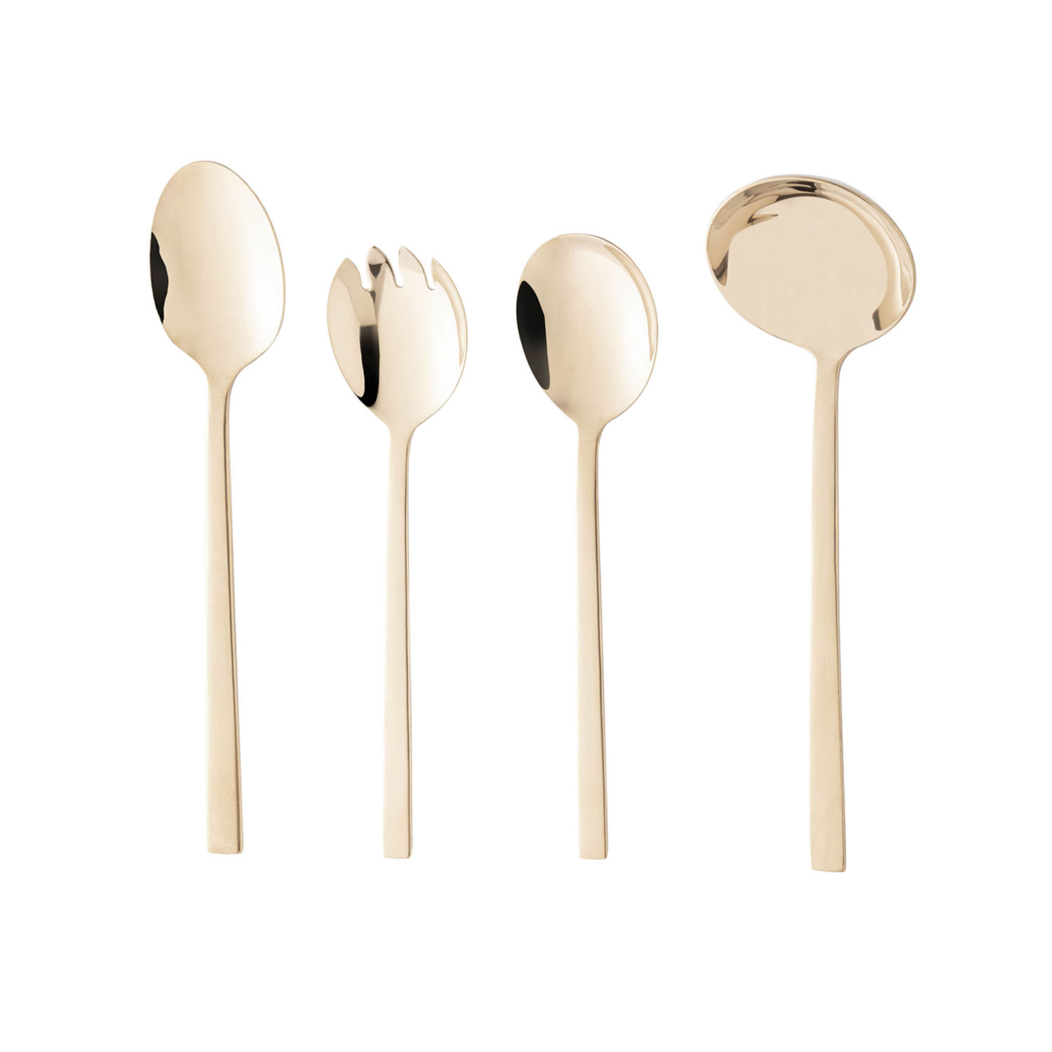Encontraproduto.com.br - Conjunto 4 Talheres para Servir de Aço Inox Firenze Champanhe - Wolff
