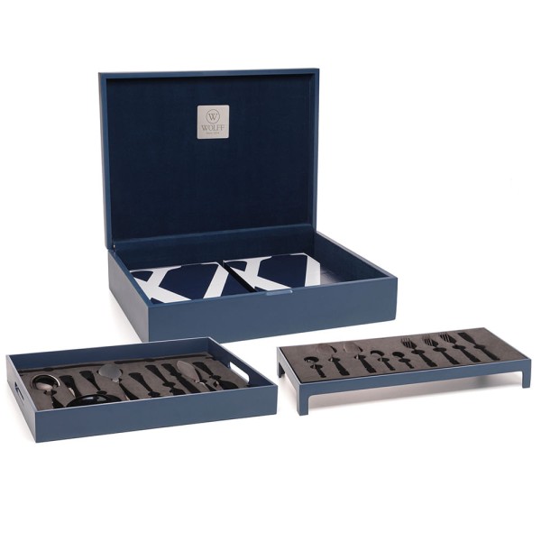 Encontraproduto.com.br - Faqueiro Wolff 130 Pcs De Inox C/Estojo De Madeira Geneve
