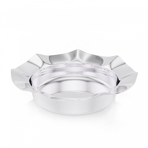 Encontraproduto.com.br - Centro de Mesa de Aço Inox Bonbon Prateado 28,5cm x 7,5cm - Wolff
