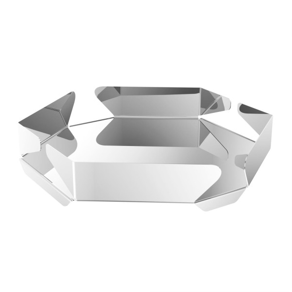 Encontraproduto.com.br - Centro de Mesa de Aço Inox Origami 31cm x 7cm x 31cm - Wolff