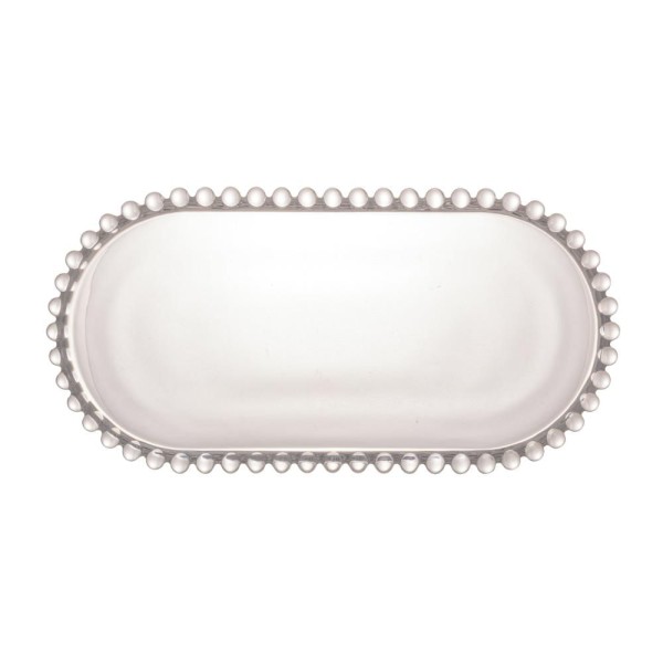 Encontraproduto.com.br - Kit 2 Travessas Oval De Cristal Pearl 24cm X 12cm X 2cm