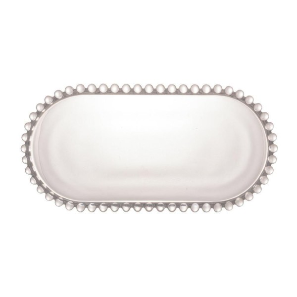 Encontraproduto.com.br - Kit 2 Travessas Oval De Cristal Pearl 24cm X 12cm X 2cm