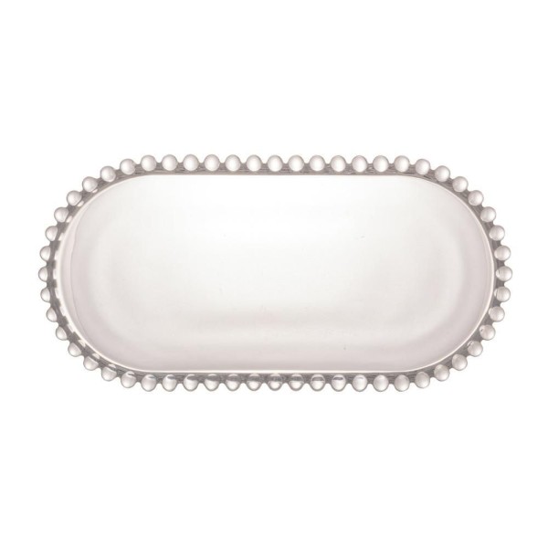 Encontraproduto.com.br - Kit 2 Travessas Oval De Cristal Pearl 24cm X 12cm X 2cm