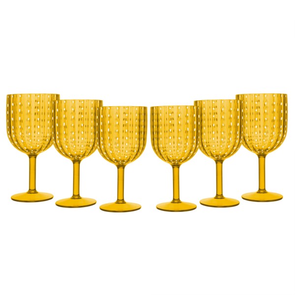 Conjunto 6 Taças de Acrílico Orquídea Âmbar 350ml - Wolff