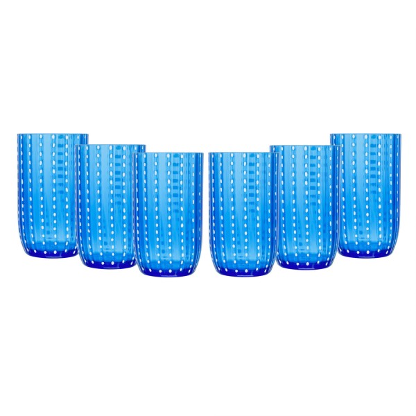 Encontraproduto.com.br - Conjunto de 6 Copos e 6 Taças de Acrílico Orquídea Azul - Wolff