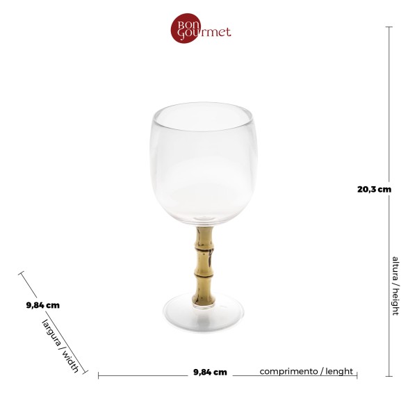 Encontraproduto.com.br - Taça de Acrílico Transparente Bambu 500ml 99611 Rojemac