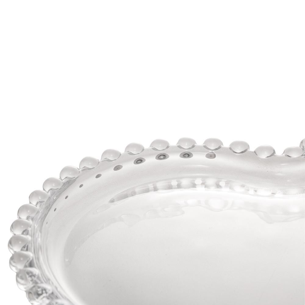Encontraproduto.com.br - Cj 2 Pratos Cristal Coração Pearl 20X17X2Cm