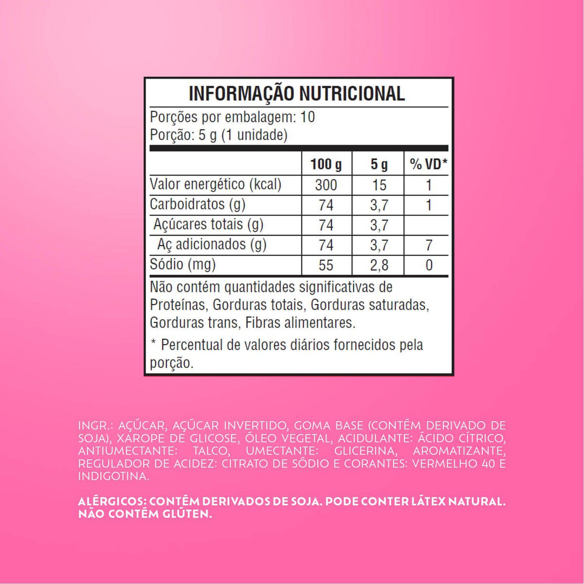 Encontraproduto.com.br - Chiclete Bubbaloo Morango 5g - Pacote com 10 unidades