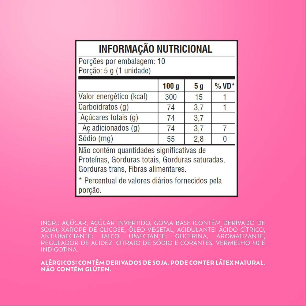 Encontraproduto.com.br - Chiclete Bubbaloo Morango 5g - Pacote com 10 unidades