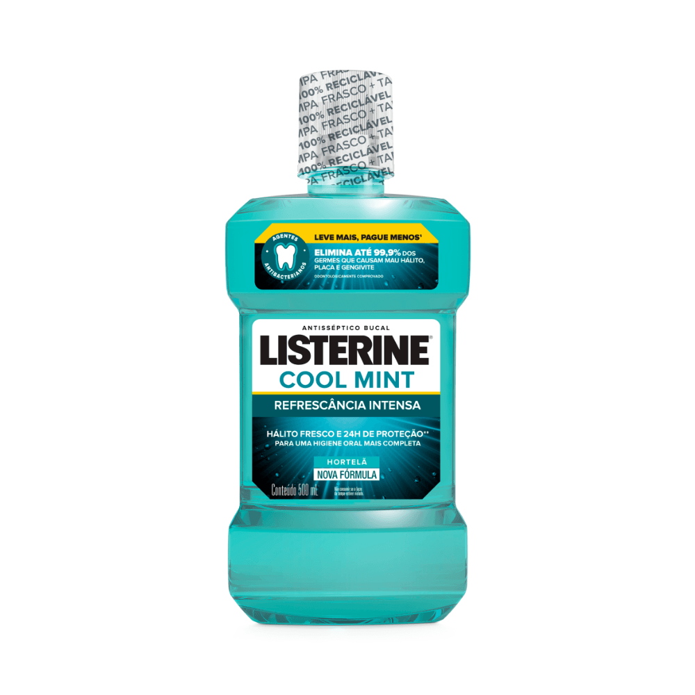 Antisséptico Bucal Listerine Cool Mint Refrescância Intensa 500ml