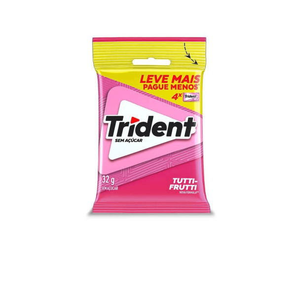 Encontraproduto.com.br - Chiclete Trident Tutti-Frutti 32g  Pacote Com 4 embalagens