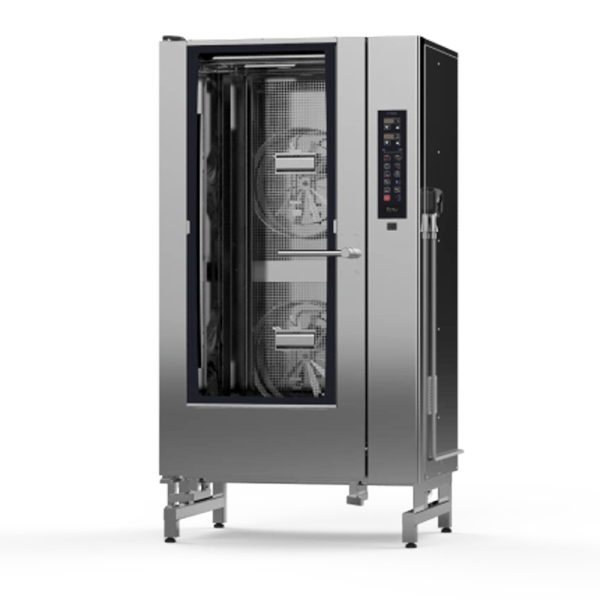 Encontraproduto.com.br - Forno Combinado Elétrico 10 Funções 500 receitas C-MAX 20V c/ Carro Gaiola 20 GNs, Tecnologia Steam Power e Higienização Automática - Prática