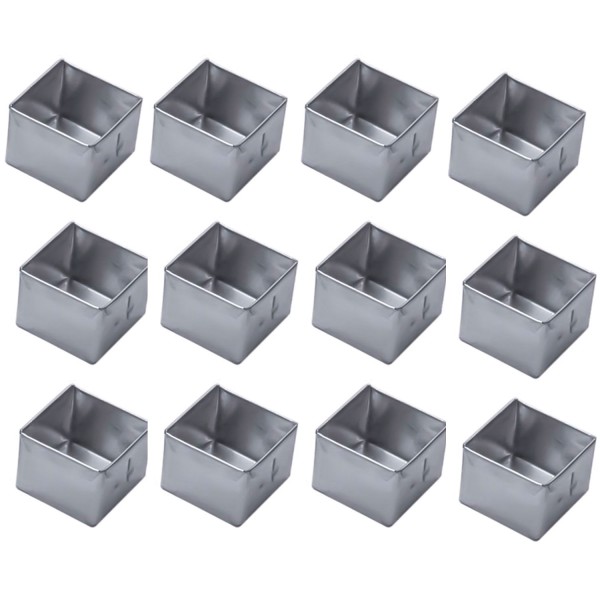 Forminha para Pão de Mel Quadrado em Alumínio 6x6 cm com 12 Peças Doupan
