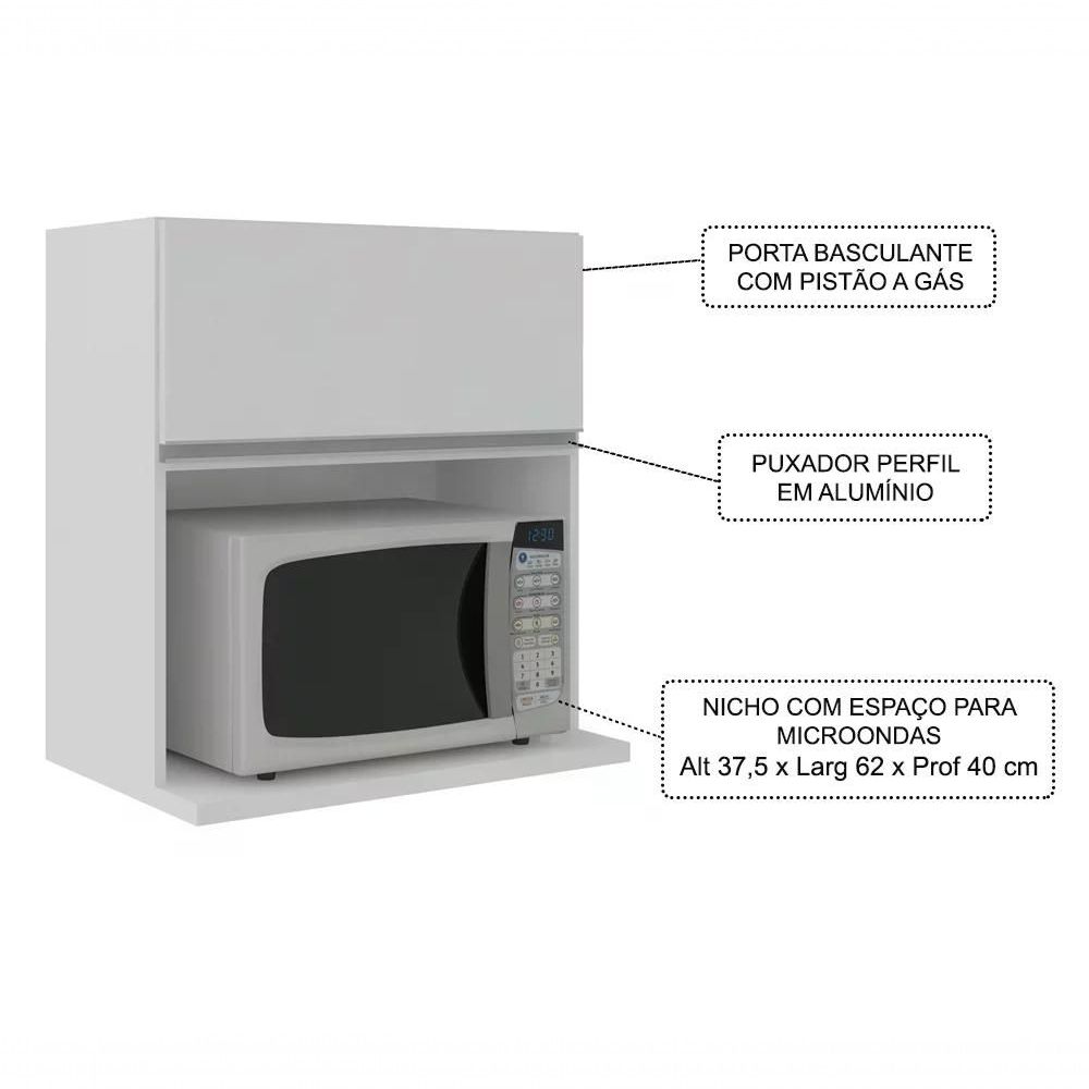 Encontraproduto.com.br - Armario Aereo 1 Porta Com Nicho Para Microondas 65CM 12517 Evidence PLN