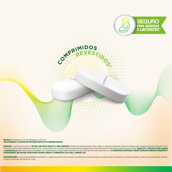 Encontraproduto.com.br - Laxante Benestare 625mg 30 Comprimidos Revestidos
