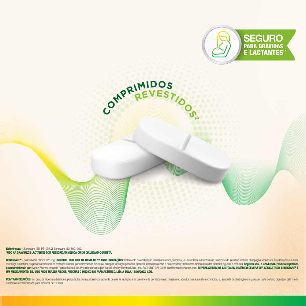 Encontraproduto.com.br - Laxante Benestare 625mg 30 Comprimidos Revestidos