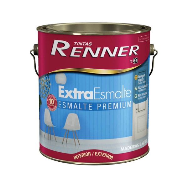 Tinta Extra Esmalte Acetinado Branco Galão 3,6L 2500 Renner