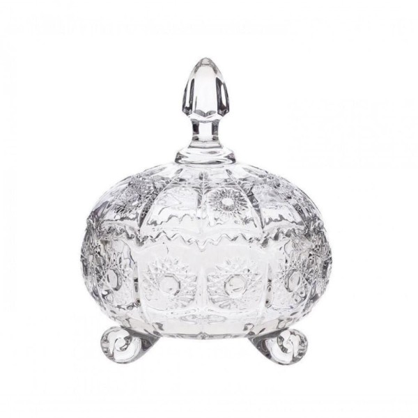 Encontraproduto.com.br - Bomboniere Potiche Com Pé De Cristal Sun 21X16Cm - Lyor