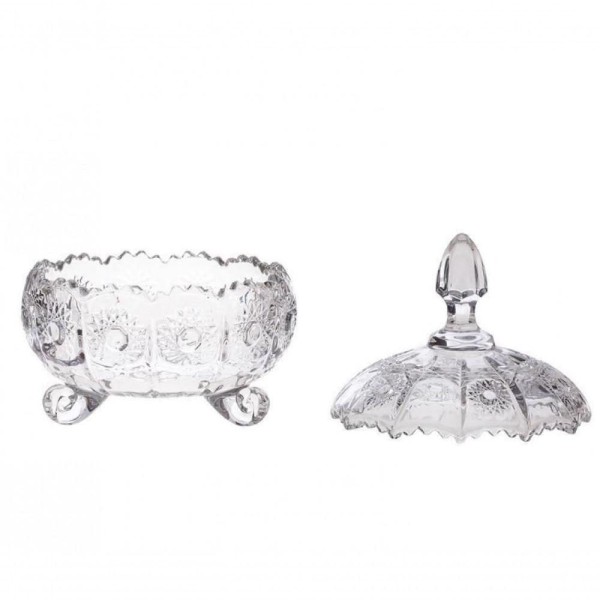Encontraproduto.com.br - Bomboniere Potiche Com Pé De Cristal Sun 21X16Cm - Lyor