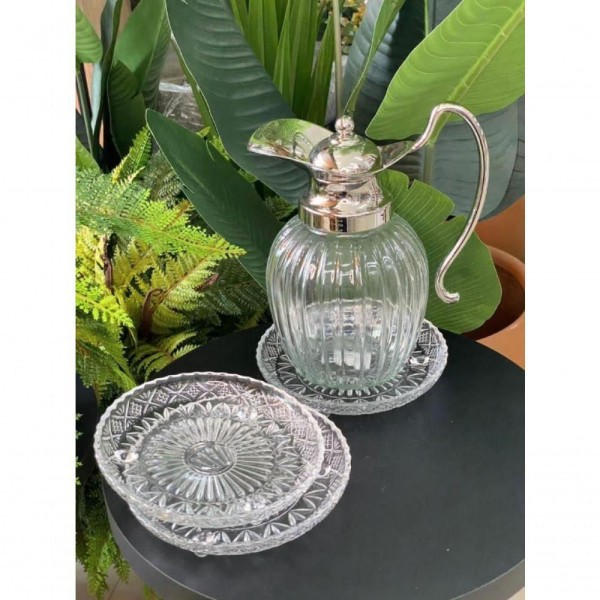 Encontraproduto.com.br - Prato Dublin em Cristal com Pe 18X18cm - Lyor