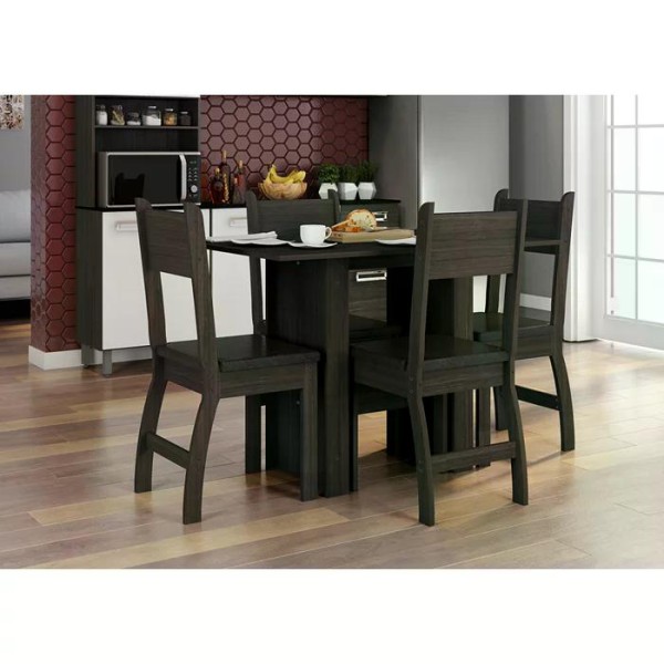 Encontraproduto.com.br - Mesa De Jantar 67x108cm Com 04 Cadeiras Milano J00330 PLN