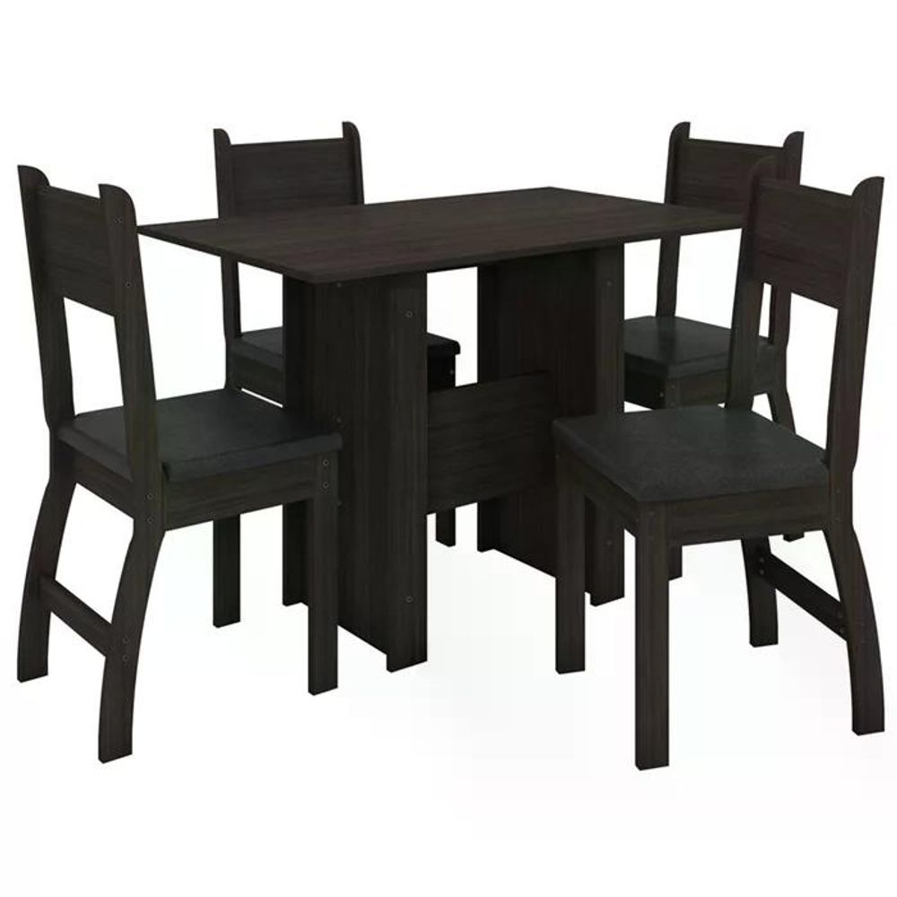 Encontraproduto.com.br - Mesa De Jantar 67x108cm Com 04 Cadeiras Milano J00330 PLN