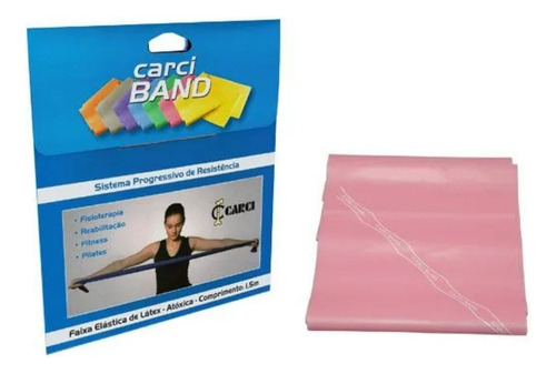 Encontraproduto.com.br - Faixa Elástica para Exercícios Carci Band Leve Rosa - unidade