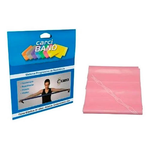 Encontraproduto.com.br - Faixa Elástica para Exercícios Carci Band Leve Rosa - unidade