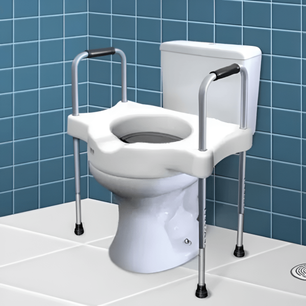 Encontraproduto.com.br - Assento Sanitário Elevado com Alças Reguláveis Sit V - unidade