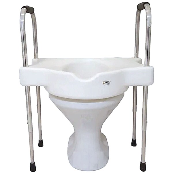 Encontraproduto.com.br - Assento Sanitário Elevado com Alças Reguláveis Sit V - unidade