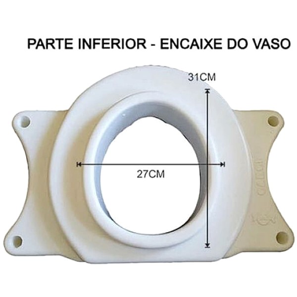 Encontraproduto.com.br - Assento Sanitário Elevado com Alças Reguláveis Sit V - unidade