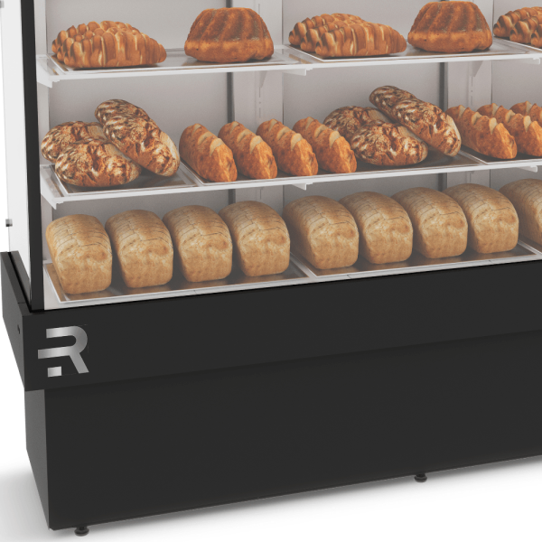 Encontraproduto.com.br - Vitrine Seca Confeitaria Vanguard Plus CVPS-1800 Refrimate – Iluminação Led Preta 1.80cm Vidros Temperados