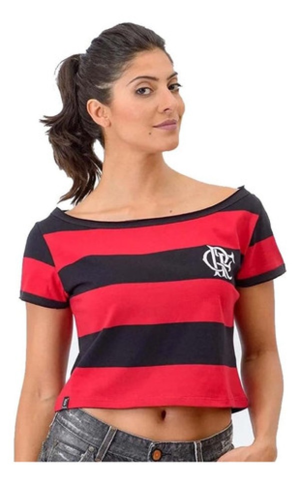 Encontraproduto.com.br - Camisa Cropped Flamengo Feminina Braziline Vibe M (MP)