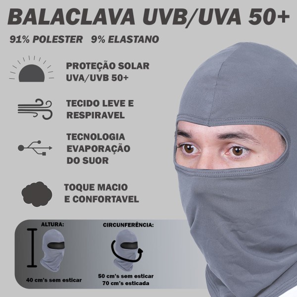 Encontraproduto.com.br - Balaclava Touca Ninja Bandana Proteção Solar Uv Frio Calor