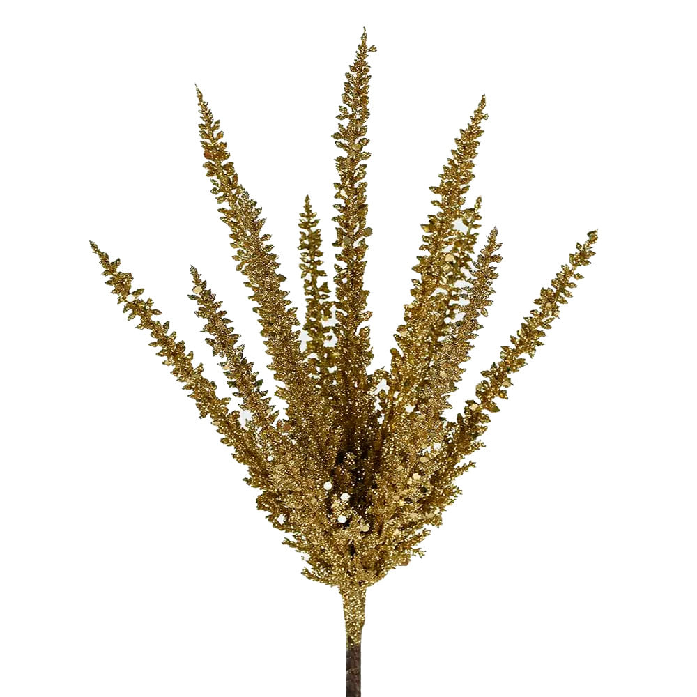 Encontraproduto.com.br - Buquê Complemento Cattail Grillo Glitter Dourado X11