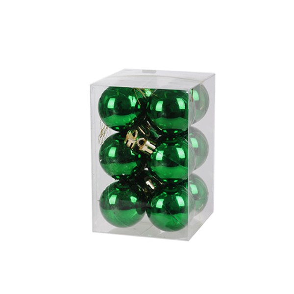 Encontraproduto.com.br - Jogo de Bolas Natalinas com 12 Unidades 4CM Verdes - Grillo
