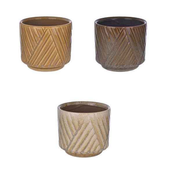 Encontraproduto.com.br - Vaso Cachepot de Cerâmica Grillo Verniz 11cm - Item Sortido