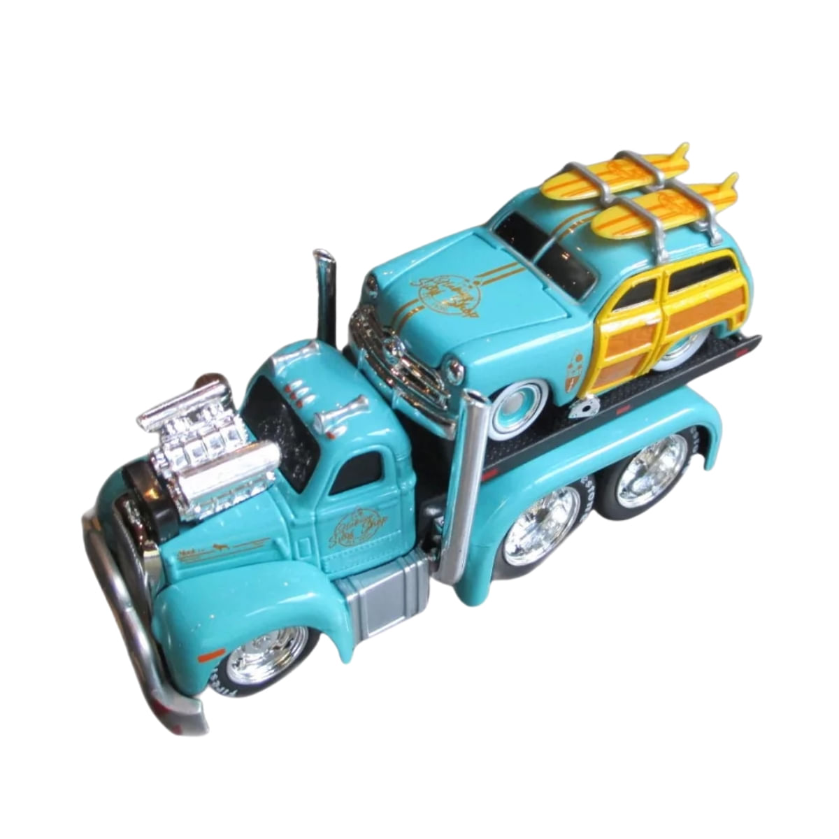 Encontraproduto.com.br - Miniatura Caminhão Mack B61 1953 e Ford Woody 1950 1/64 Maisto 11550