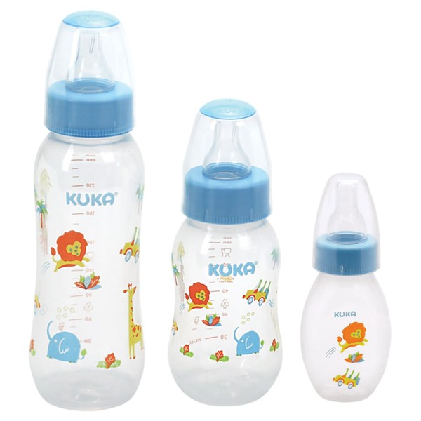 Encontraproduto.com.br - Kit 3 Mamadeiras Kukinha Azul