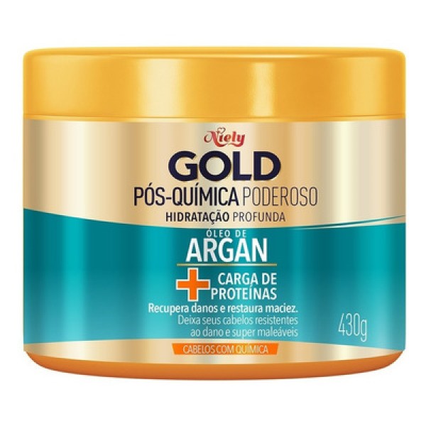 Niely Gold Óleo de Argan Pós-Química Máscara Concentrad 430g