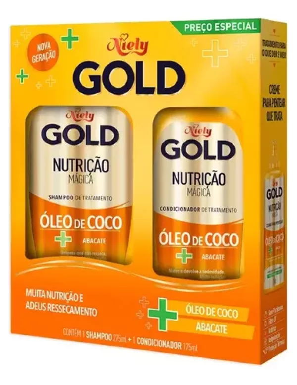 Kit Shampoo Niely Gold + Condicionador Cacho 300Ml - Niely Gold