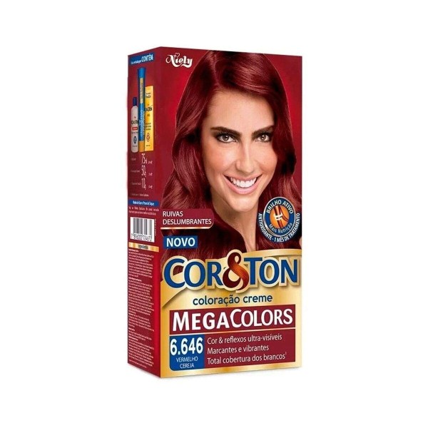 Tintura Creme Cor&Ton Niely 6.646 Vermelho Cereja
