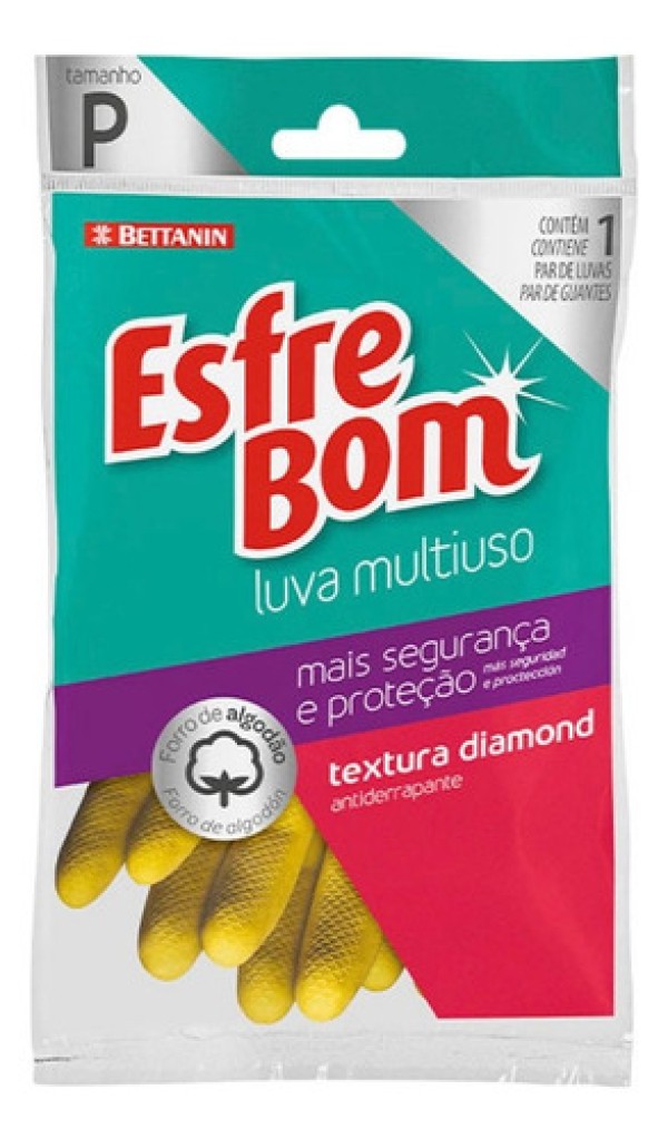 Encontraproduto.com.br - Luva Látex Multiuso Pequena Amarela EsfreBom Bettanin