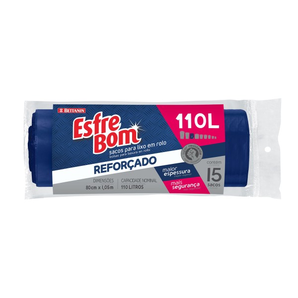 Encontraproduto.com.br - EsfreBom Sacos para Lixo Rolo 110L Fundo Reforçado 15un