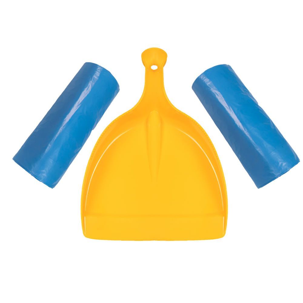 Encontraproduto.com.br - Saco de Lixo em Rolo com Fundo Reforçado Azul 100L com Pá de Lixo EsfreBom Bettanin