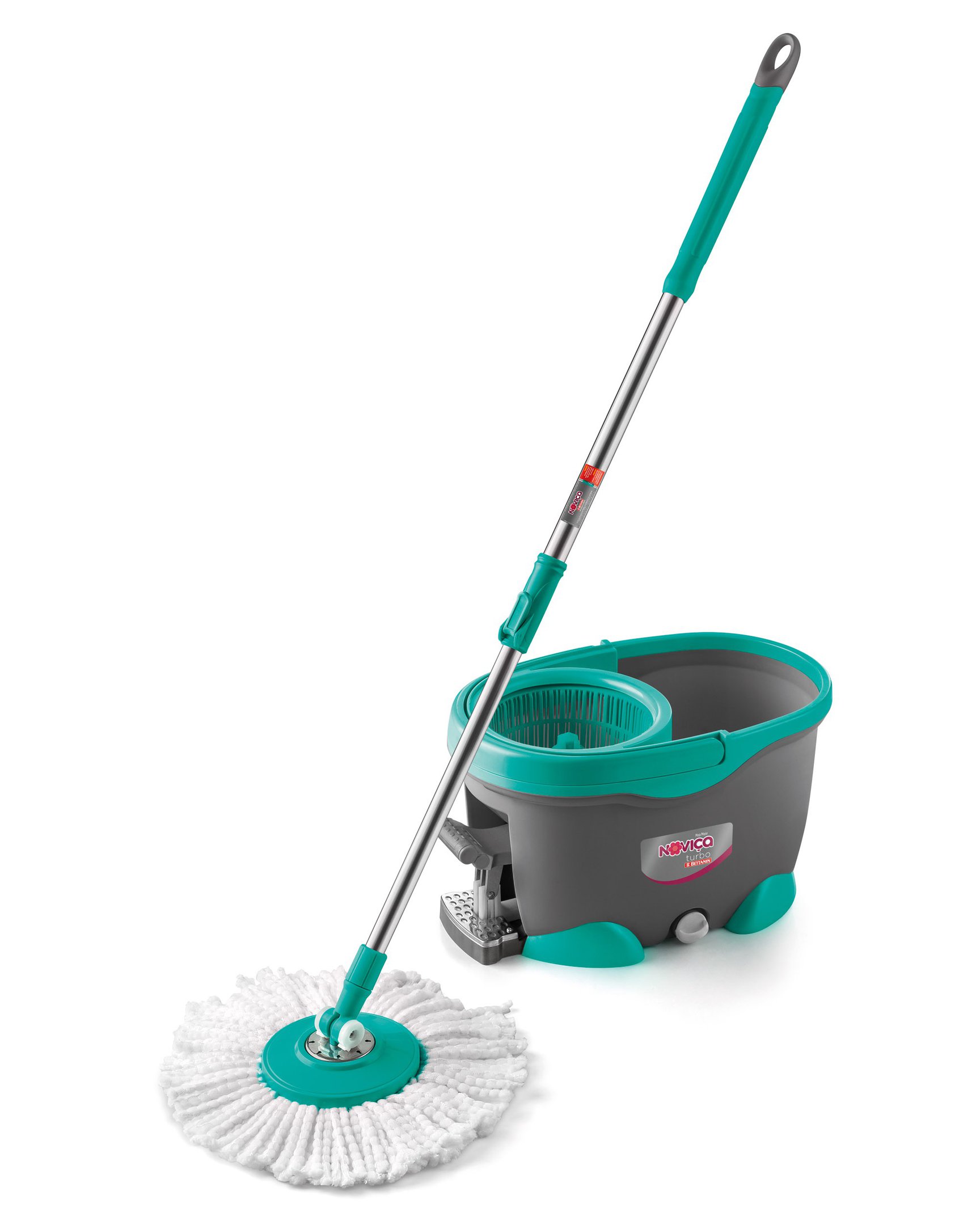 Encontraproduto.com.br - Mop Turbo Noviça Plástico 17L  1X2 Bt1389 Bettanin