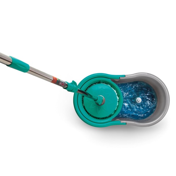 Encontraproduto.com.br - Mop Giratório de Microfibra com Cabo e Balde 12L Noviça Bettanin