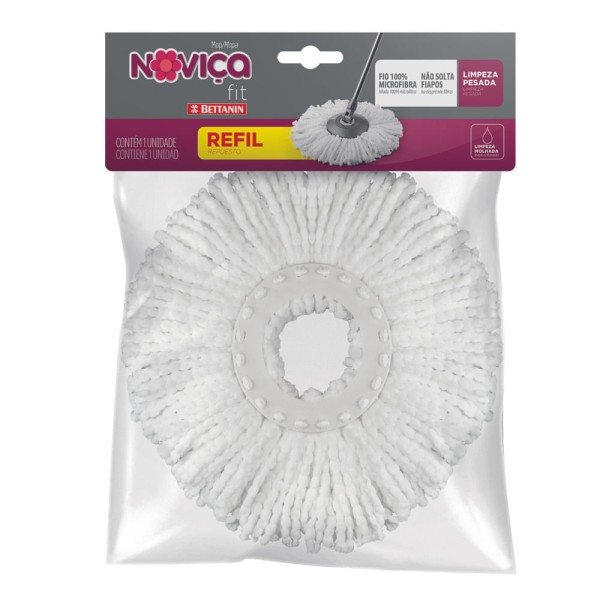 Encontraproduto.com.br - Refil Mop Compacto de Microfibra Noviça Brilhus Bettanin