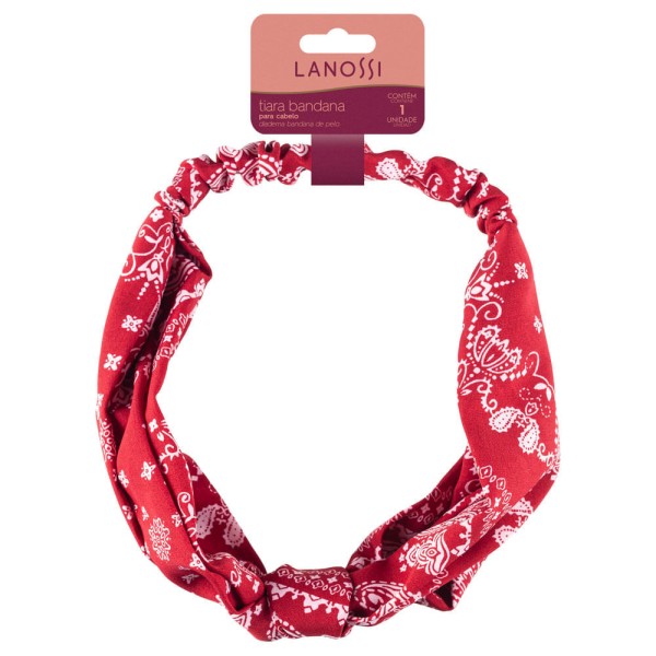Tiara Bandana Para Cabelo Lanossi Red 1 Unidade